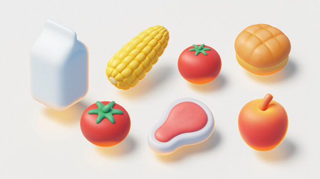 Nutritional Feast: A colorful array of fresh, vibrant, and appetizing food elements, perfect for illustrating the essence of balanced and healthy diet.