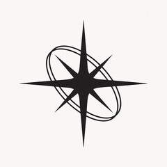 Obraz premium Minimalist compass star illustration