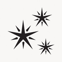 Fototapeta premium Minimalist black star shapes
