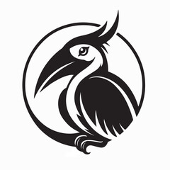 Hornbill Logo in Circular Shape Modern Vector Design On White Background © Sutarno