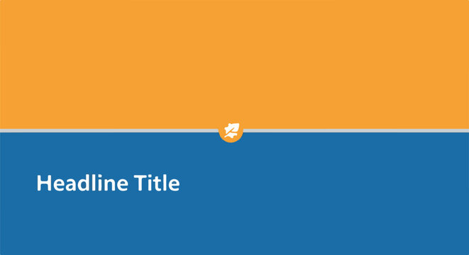 A slide design with orange and blue sections