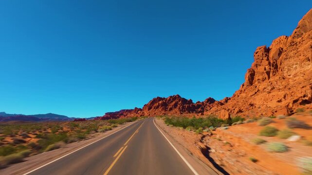 Driving through Valley of Fire POV, Nevada 