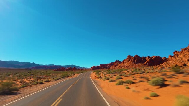 Driving through Valley of Fire POV, Nevada 