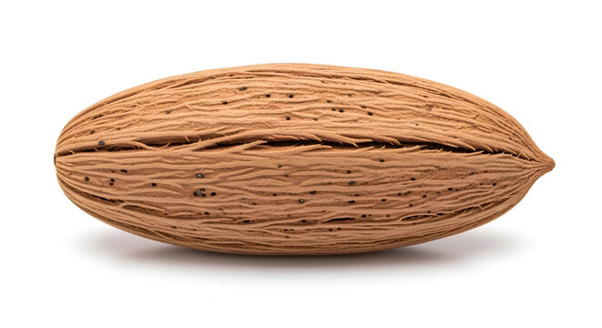 almond shell close up isolated white.