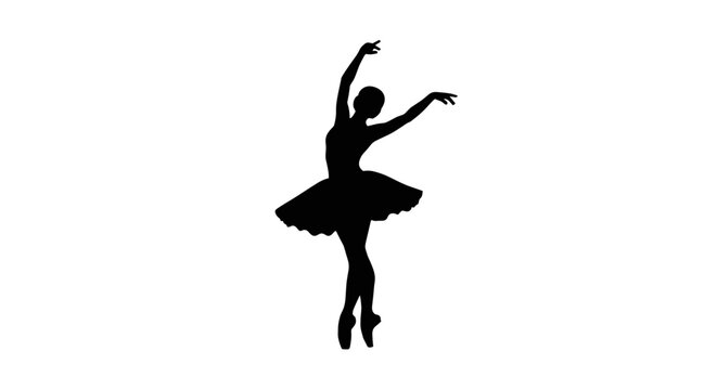 Silhouette of Female Ballet Dancer 1.