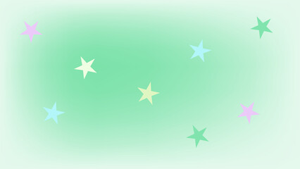 Colorful stars on green gradient desktop wallpaper © Rawpixel.com