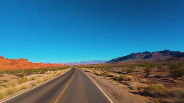 Driving through Valley of Fire POV, Nevada 