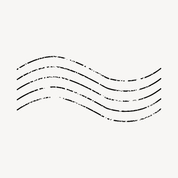 Vintage wavy postal stamp illustration
