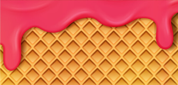 Cartoon-style wafer biscuit texture with soft colors and crunchy layers, cute dessert pattern for playful backgrounds and prints, wafer biscuit texture