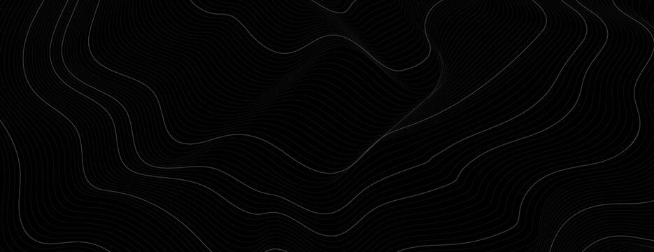 Abstract black contour lines background