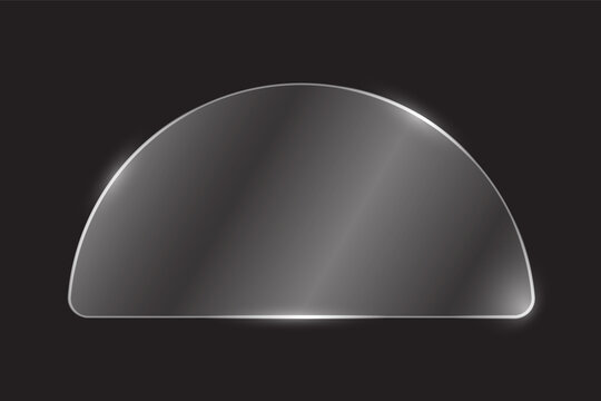 Glossy metallic half-circle design on black