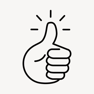 Simple thumbs-up line art design