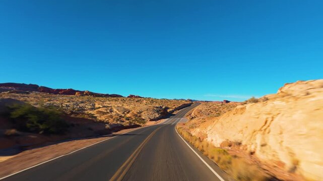 Driving through Valley of Fire POV, Nevada 