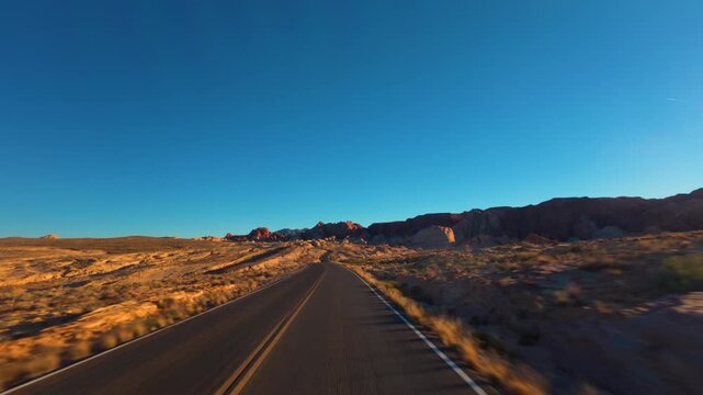 Driving through Valley of Fire POV, Nevada 