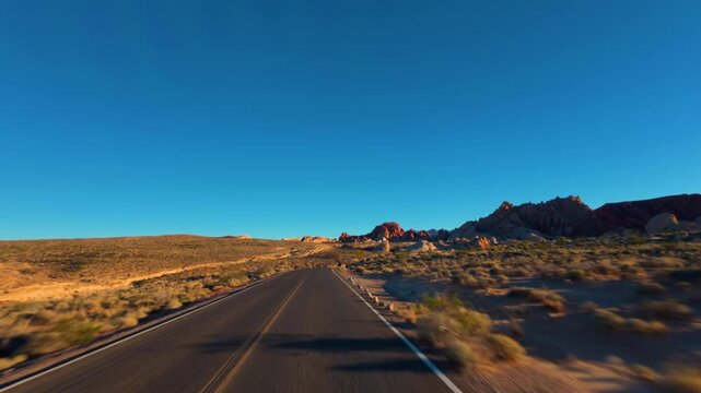 Driving through Valley of Fire POV, Nevada 