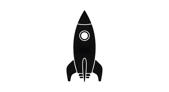 A sleek rocket ship soaring high in the clear sky on a transparent background