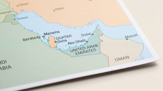 United Arab Emirates on map.