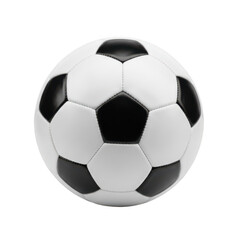 Fototapeta premium A soccer ball with black and white panels isolated on transparent background