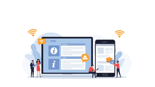 Students and professionals access vast digital libraries and educational resources through their connected smartphones and laptop computers.