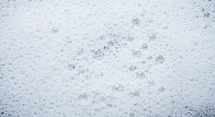 Fototapeta premium Close Up Of White Soap Suds Bubbles With Light Reflection And Translucency Detailed Texture