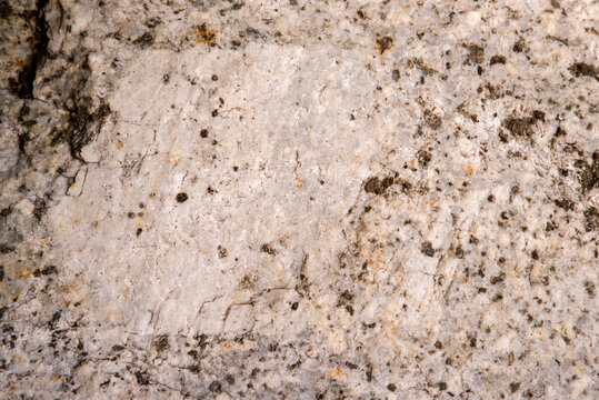 Close up of weathered granite surface texture. Intrusive igneous rock