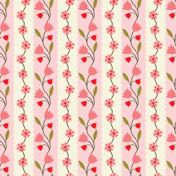 Decorative floral pattern design. Pink floral pattern for background, texture, fabric, wrapping, textile, wallpaper, print or others
