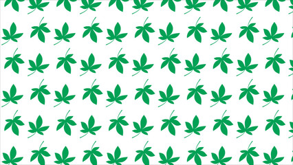 Fototapeta premium Seamless Green Maple Leaves Pattern - Minimalist Autumn Foliage Background Texture