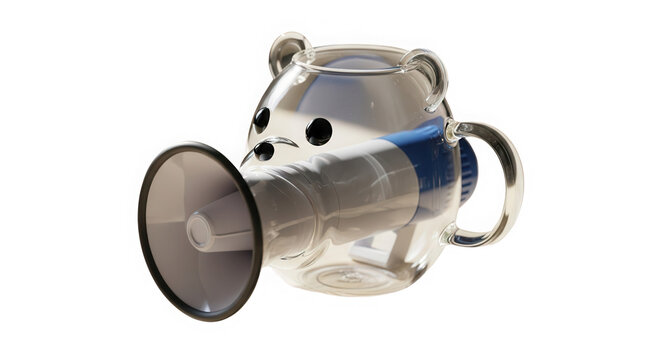 A low-resolution pixel art render of a badger-like character holding a shield, possibly integrated into a teapot design. isolated on transparent background