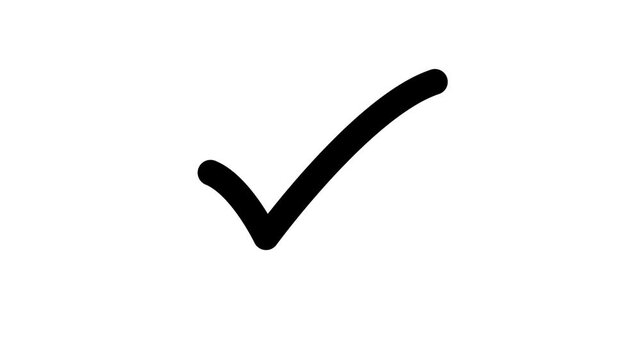 Simple black check mark icon isolated on a plain white background