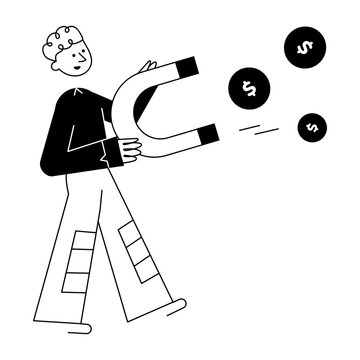A doodle style illustration showing revenue
