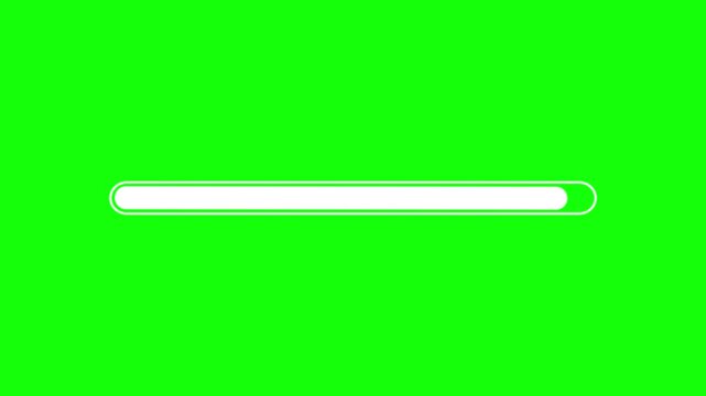 A white progress bar with a circular indicator on green background