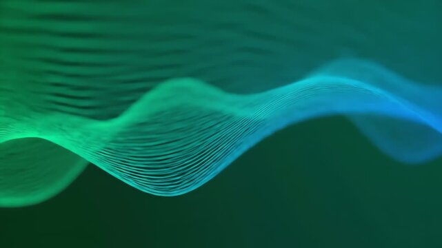 Abstract Digital Waveform Flowing With Gradient Colors