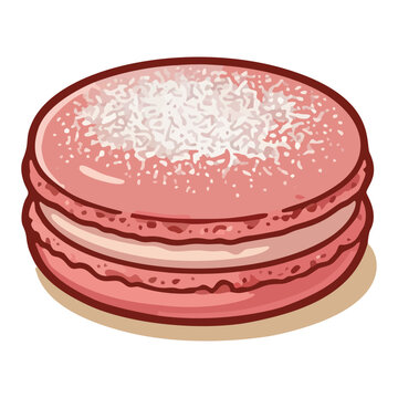 Sweet pink strawberry cream macaron