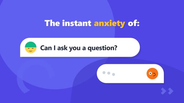 Social Media Message Anxiety Concept with Chat Bubbles and Text Can I Ask You a Question for Digital Content