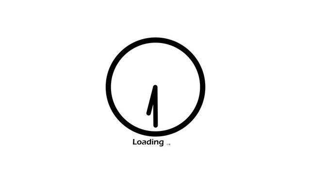 Simple loading icon featuring a circle with a vertical line and text