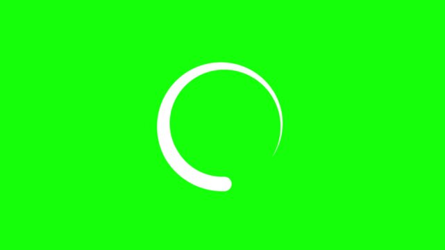 A simple white incomplete circle on a vibrant green background