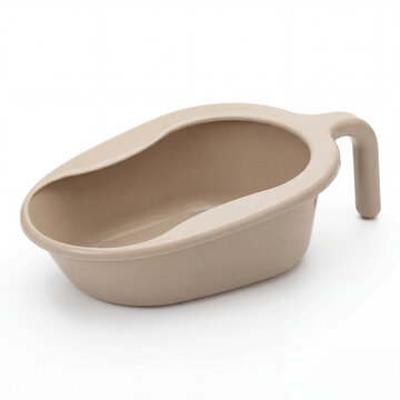 Bedpan for Elder Home Care on White Background with Practical Clinical Support for Patient Comfort