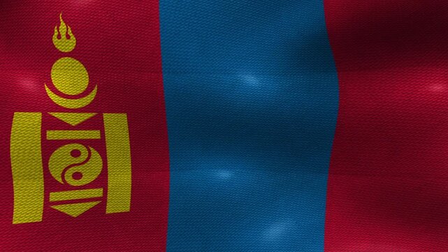 Mongolia Mongolian Flag Textured Background Waving