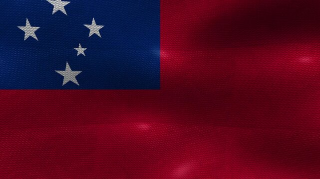 Samoa Samoan Flag Textured Background Waving