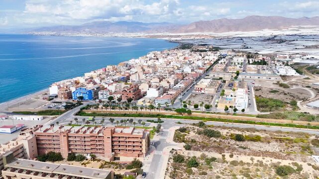 city coast urban beach town vacation sea summer drone landscape building housing house fly water development - Andalusia, Spain - 2025