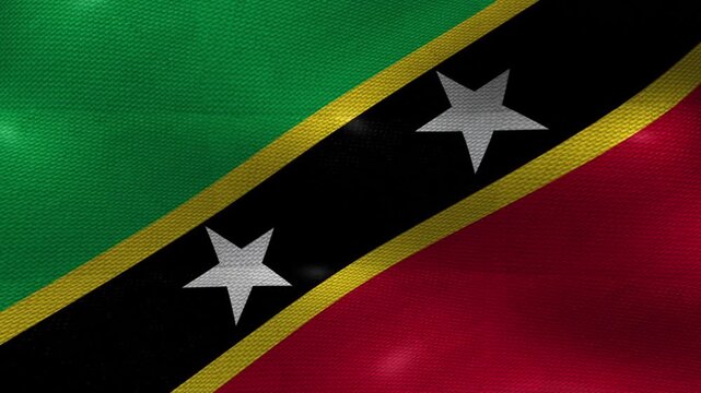 Saint Kitts and Nevis Flag Textured Background Waving