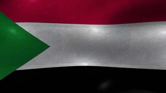 Sudan Sudanese Flag Textured Background Waving