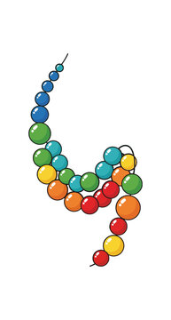 Colorful Spheres in a Curving Line: A Vibrant and Playful Design.