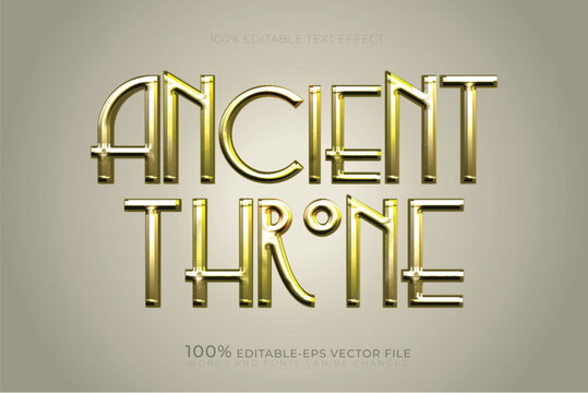 ancient throne gold font text design editable