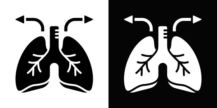 Respiratory Rate Icon In Black And White Style