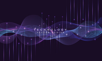 Dots and lines penetrate upward through particle trajectory network technology and speed sense background © jadamprostore