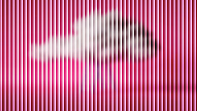Glitchy pink screen with white and black distortion