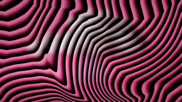 3d abstract wavy lines pattern in pink and gray hues