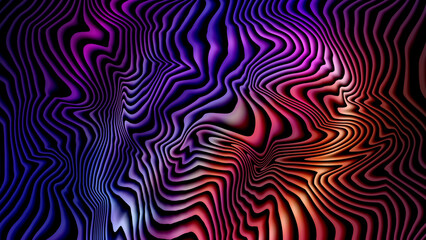 Obraz premium Vibrant abstract wave pattern with purple, pink, and orange hues
