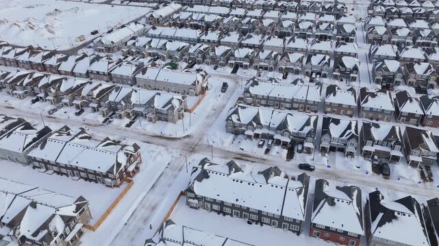Newly built houses during Ontario housing shortage crisis in Erin, Canada